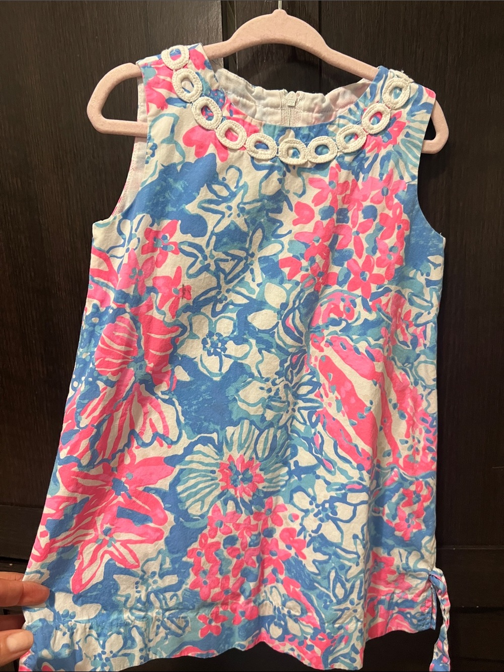 Lilly Pulitzer Pink and Blue Floral Sleeveless Shift Dress